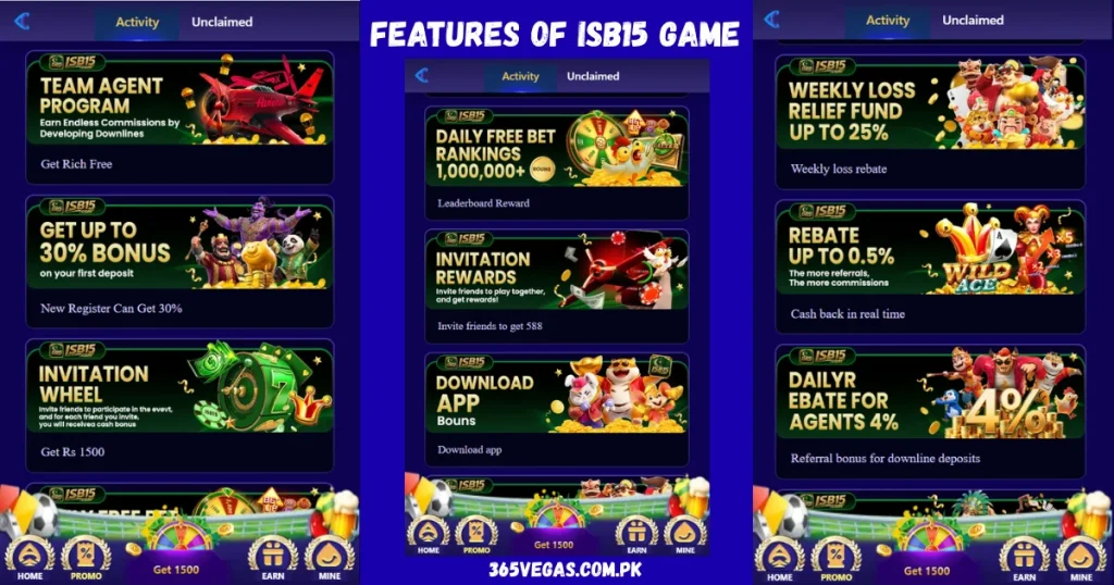 ISB 15 Game features and interface