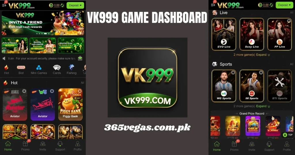 VK999 game dashboard